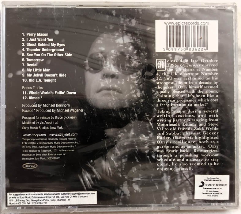 Ozzy Osbourne Ozzmosis Audio cd