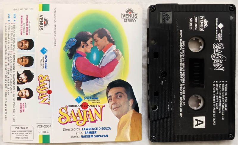 Saajan Hindi Movie Audio Cassette By Nadeem Shravan