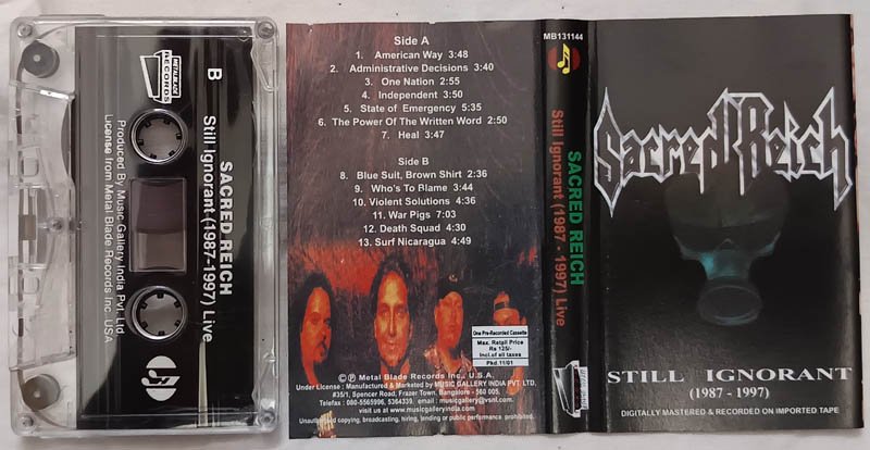 Sacred Reich Still Ignorant 1987 -1997 Audio Cassette