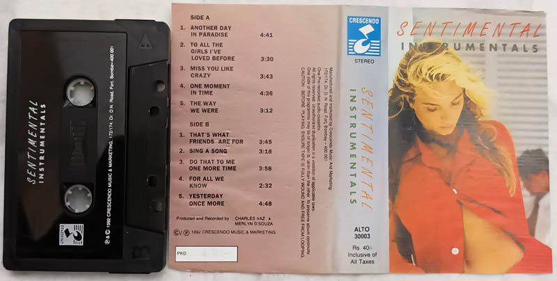 Sentimental Instumentals Audio Cassette