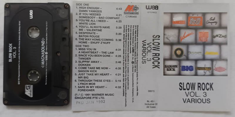 Slow Rock Vol.3 Various Audio Cassette