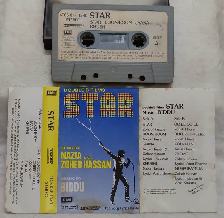 Star By Nazia and Zoheb Hassan and Biddu Hindi Audio Cassette