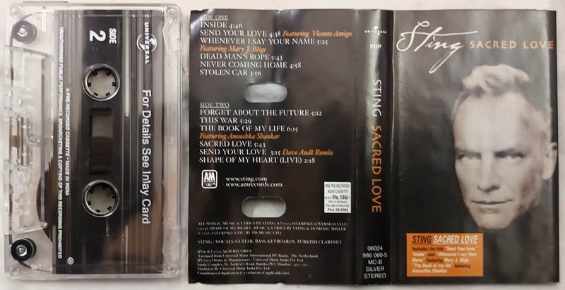 Sting Sacred Love Audio Cassette