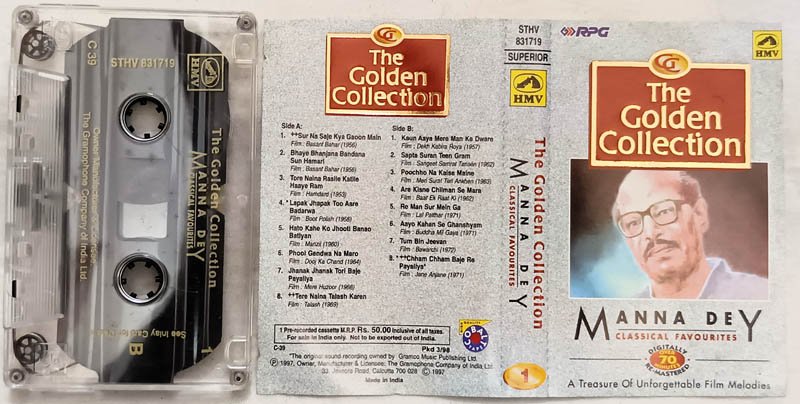 The Golden Collection Manna Dey Classical Favorites A Treasure of Unforgettable Film Melodies Hindi Movie Audio Cassette