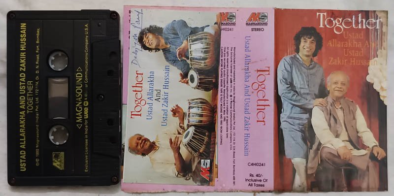 Together Ustad Allarakha and Ustad Zakir Hussain Hindi Audio Cassette