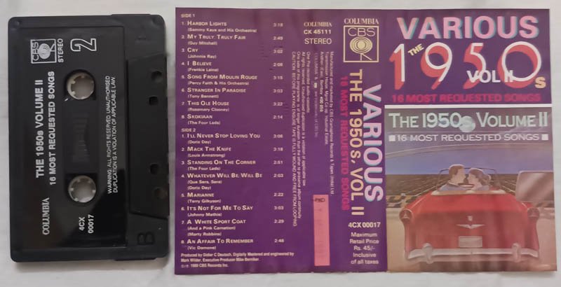 Various The 1950 is Vol.II 16 Most Requested Songs Audio Cassette