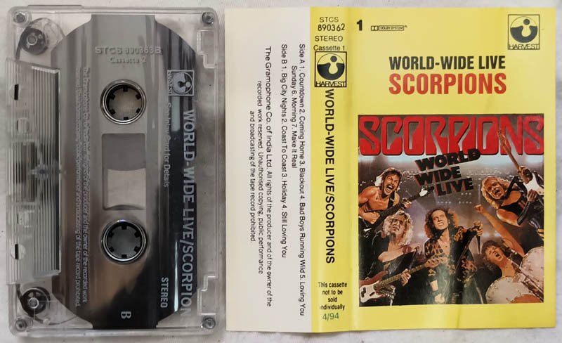 World-Wide Live Scorpions Audio Cassette.