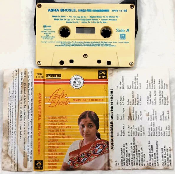 Asha Bhosle Sing for 16 Heroines Hindi Audio cassette