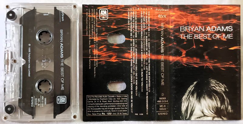 Bryan Adams The Best of Me Audio Cassette