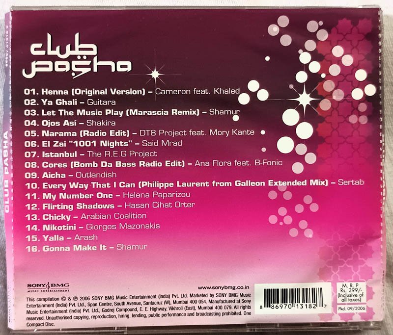Club Pasha Hindi Audio CD