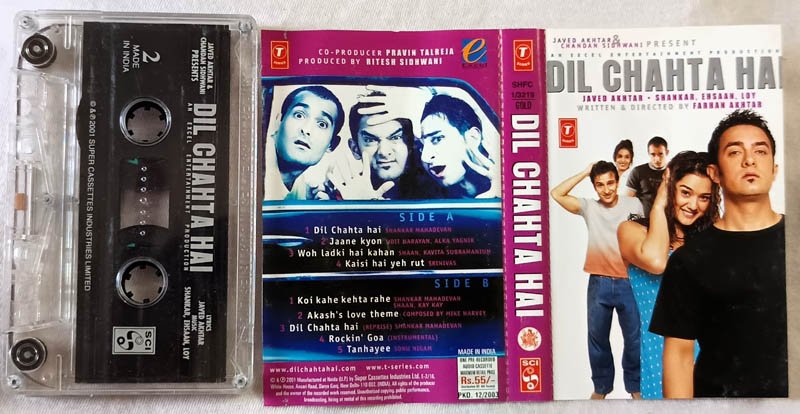Dil Chahta Hai Hindi Audio Cassette By Shankar Ehsaan Loy