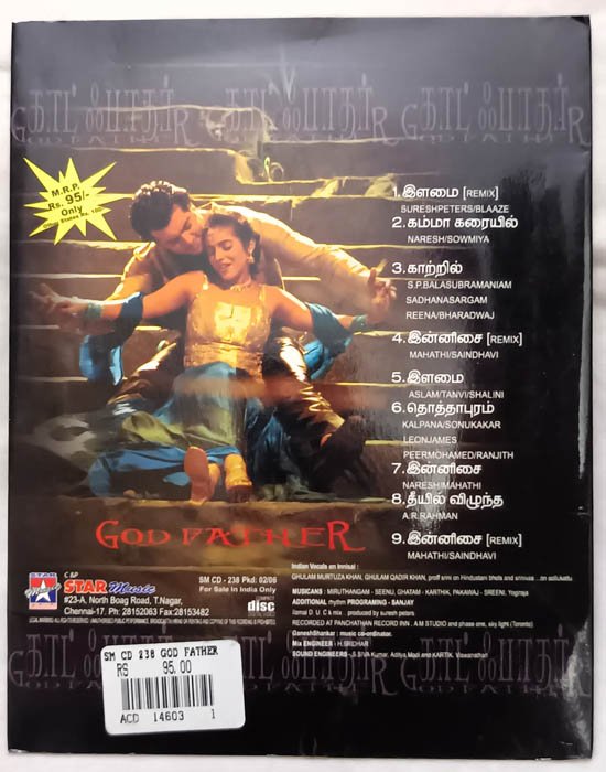 Godfather Tamil Audio CD A R Rahman.