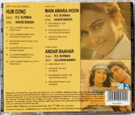 Hum Dono-Main Awara Hoon-Andar Baahar Hindi Audio Cd By R.D.Burman