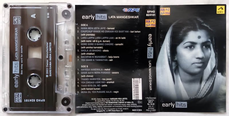 Early Hits Lata Mangeshkar Hindi Audio Cassette