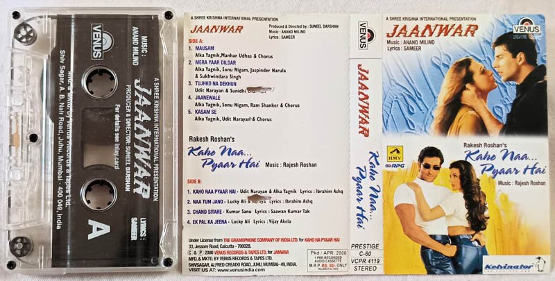 Jaanwar-Kaho Naa Pyaar Hai Hindi Audio Cassette