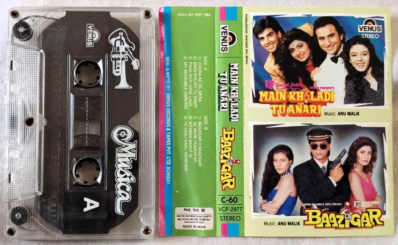 Main Khiladi Tu Anari-Baazigar Hindi Audio Cassette By Anu Malik