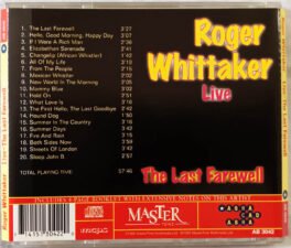 Roger Whittaker Live The Last Farewell Audio cd