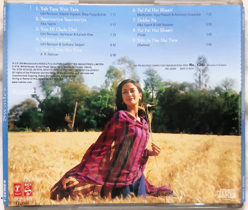 Swades Hindi Audio Cd By A.R.Rahman.