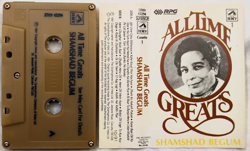 All Time Greats Shamshad Begum Hindi Audio Cassette