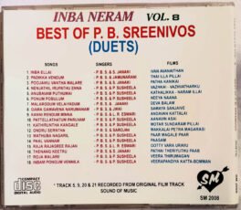 Best of P B Sreenivos Duets Inba neram Vol 8 Tamil Audio cd