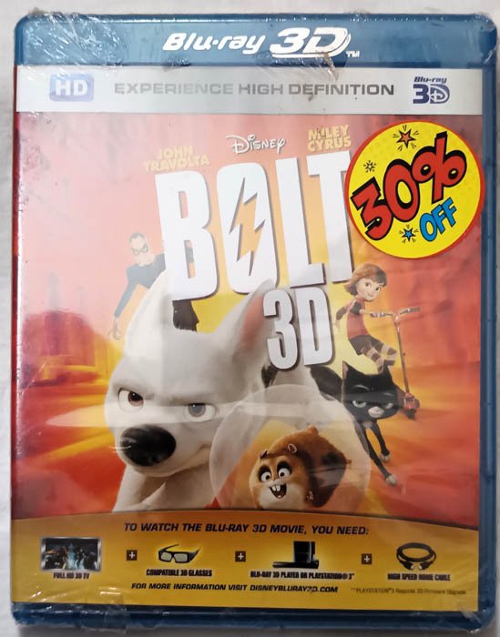 Bolt 3D Movie Blue Ray
