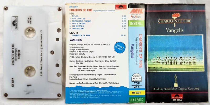 Chariots of Fire-Vangelis Audio Cassette
