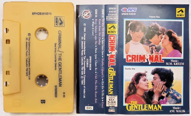 Criminal - The Gentleman Hindi Audio Cassette