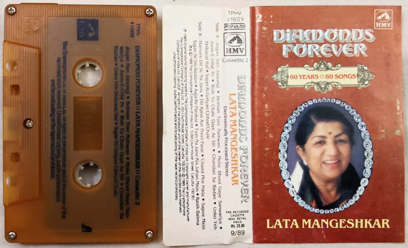 Diamonds Forever Lata Mangeshkar Hindi Audio Cassette .