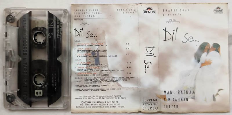 Dil Se Hindi Film Audio Cassette By A R Rahman
