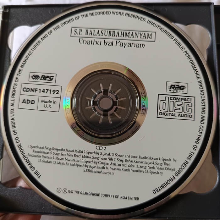 Enathu Isai Payanam S P Balasubrahmanyam & His Family Live at Music Academy Tamil Audio cd..