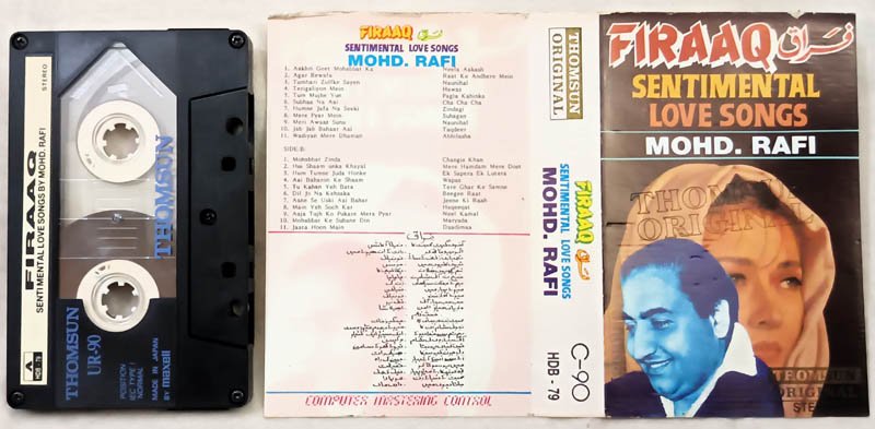 Firaaq Sentimental Love Songs Mohd.Rafi Hindi Audio Cassette