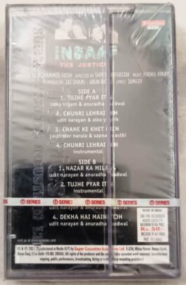 Insaaf The Justice Hindi Audio Cassette By Nikhil Vinay Sealed Pack