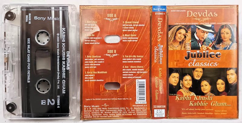 Jubilee Classic Devdas Kabhi Khushi Kabhie Gham Audio Cassette