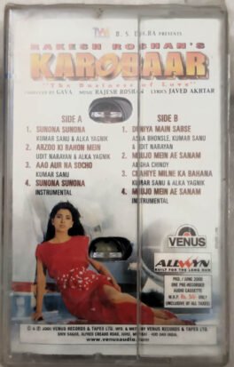Karobaar Hindi Audio Cassette By Rajesh Roshan Sealed Pack