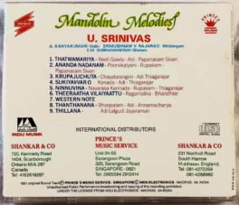 Mandolin Melodies U.Srinivas Tamil Audio Cd
