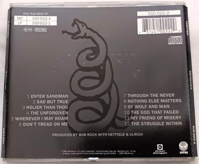 Metallica Audio cd.