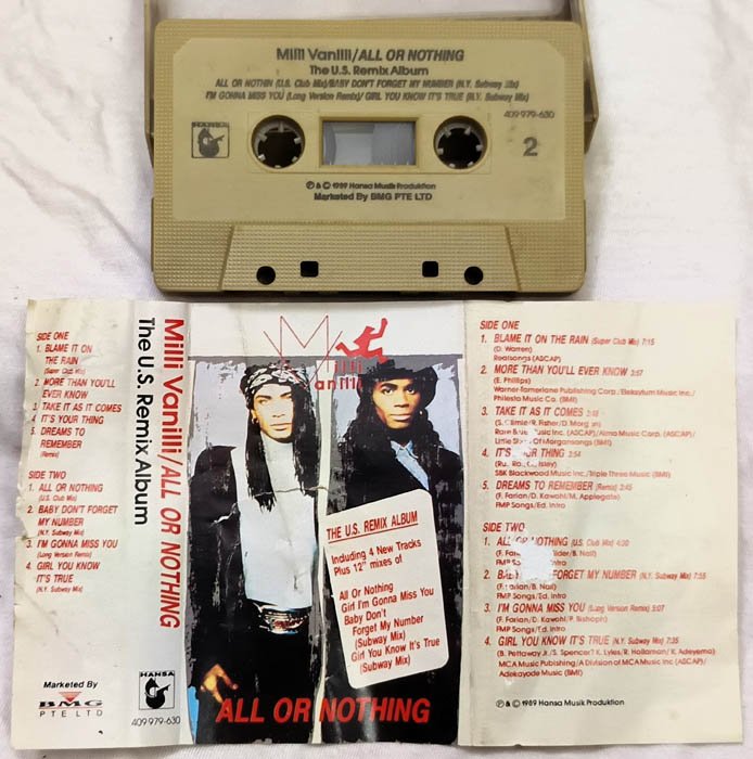 Milli Vanili or Nothing The US Remix Album Audio Cassette