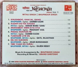 Nasheman Ghazals Vol.1 Hindi Audio Cd By Bhupinder Singh