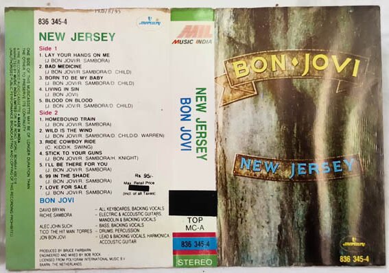 New Jersey Bonjovi Audio Cassette