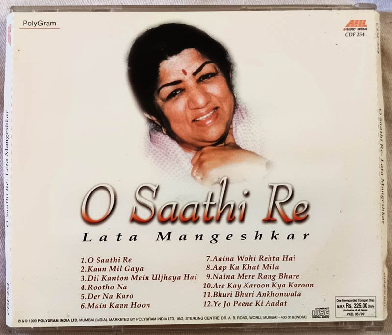 O Saahi Re Lata Mangeshkar Hindi Audio Cd.