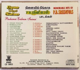 Pazhamai Endrum Inimai Memorable Hits of P B Sreenivas Tamil Audio cd