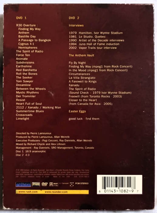 Rush R30 30th Annivesary World Tour Dvd