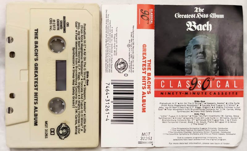 The Bachs Greatest Hits Album Audio Cassette