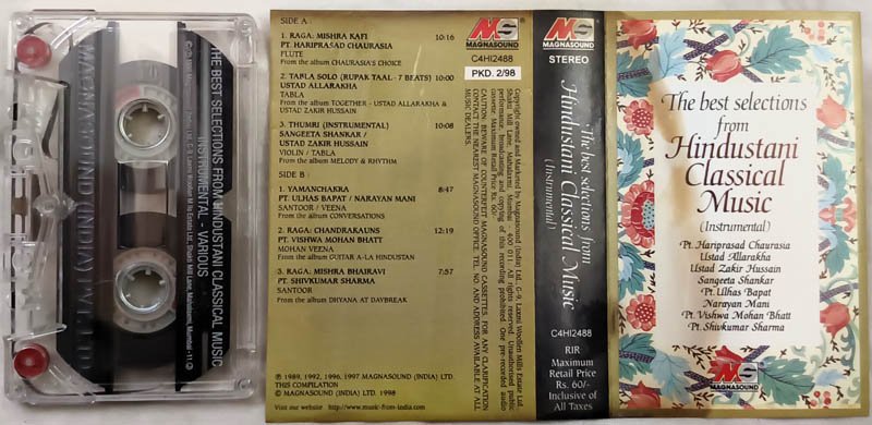 The Best Selection of Hindustani Classical Music Instrumental Audio Cassette