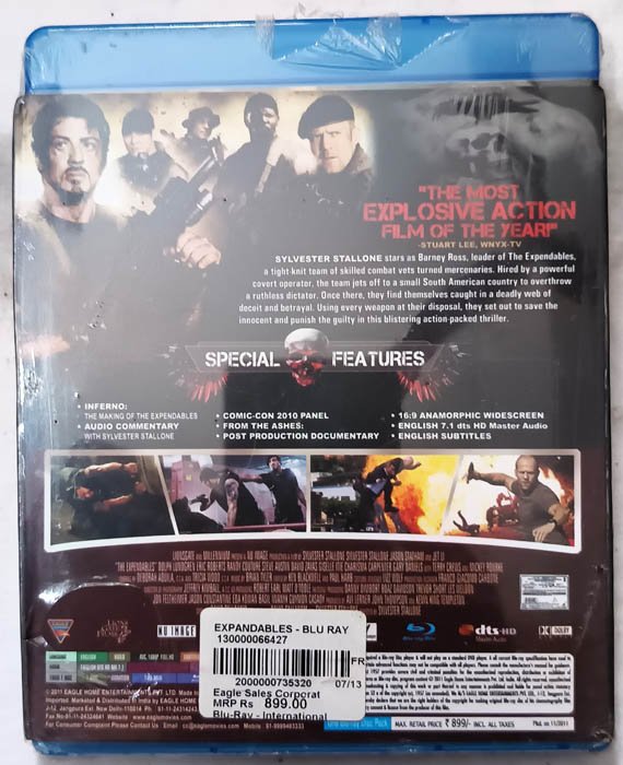 The Expendables Blueray Disc .