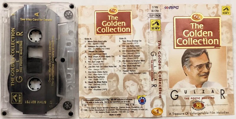 The Golden Collection Gulzar The Poetic Maestro Vol.1 Hindi Audio Cassette