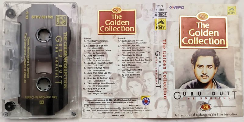 The Golden Collection Guru Dutt The Soulful Hindi Audio Cassette