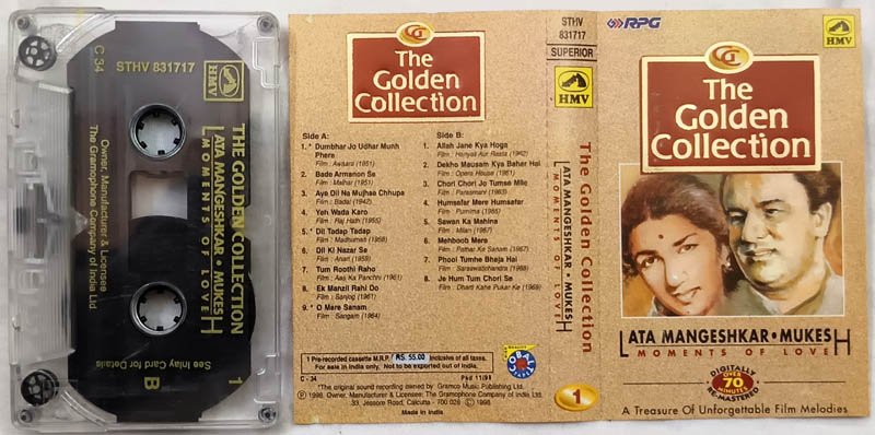 The Golden Collection Lata Mangeshkar-Mukesh Moments of Love Hindi Audio Cassette