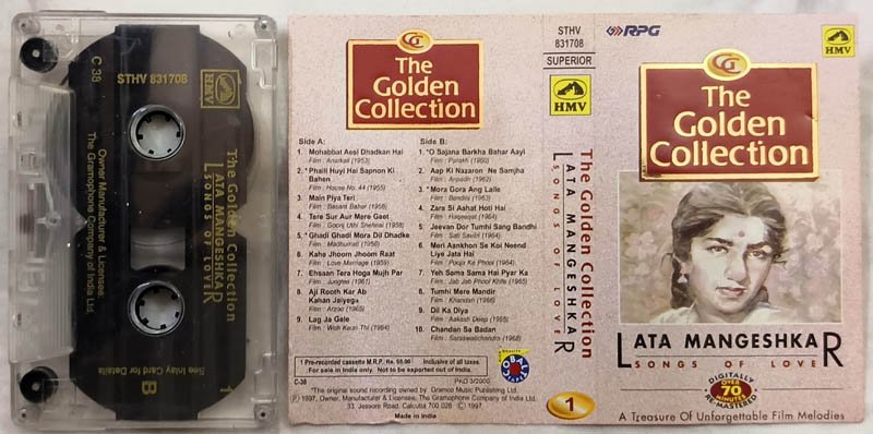 The Golden Collection Lata Mangeshkar Songs of Love Vol.1 Hindi Audio Cassette