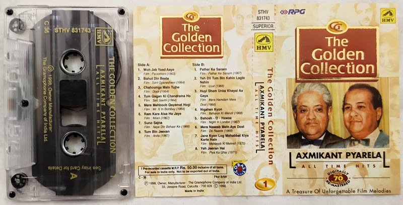 The Golden Collection Laxmmikant Parelal All Time Hits Hindi Audio Cassette.
